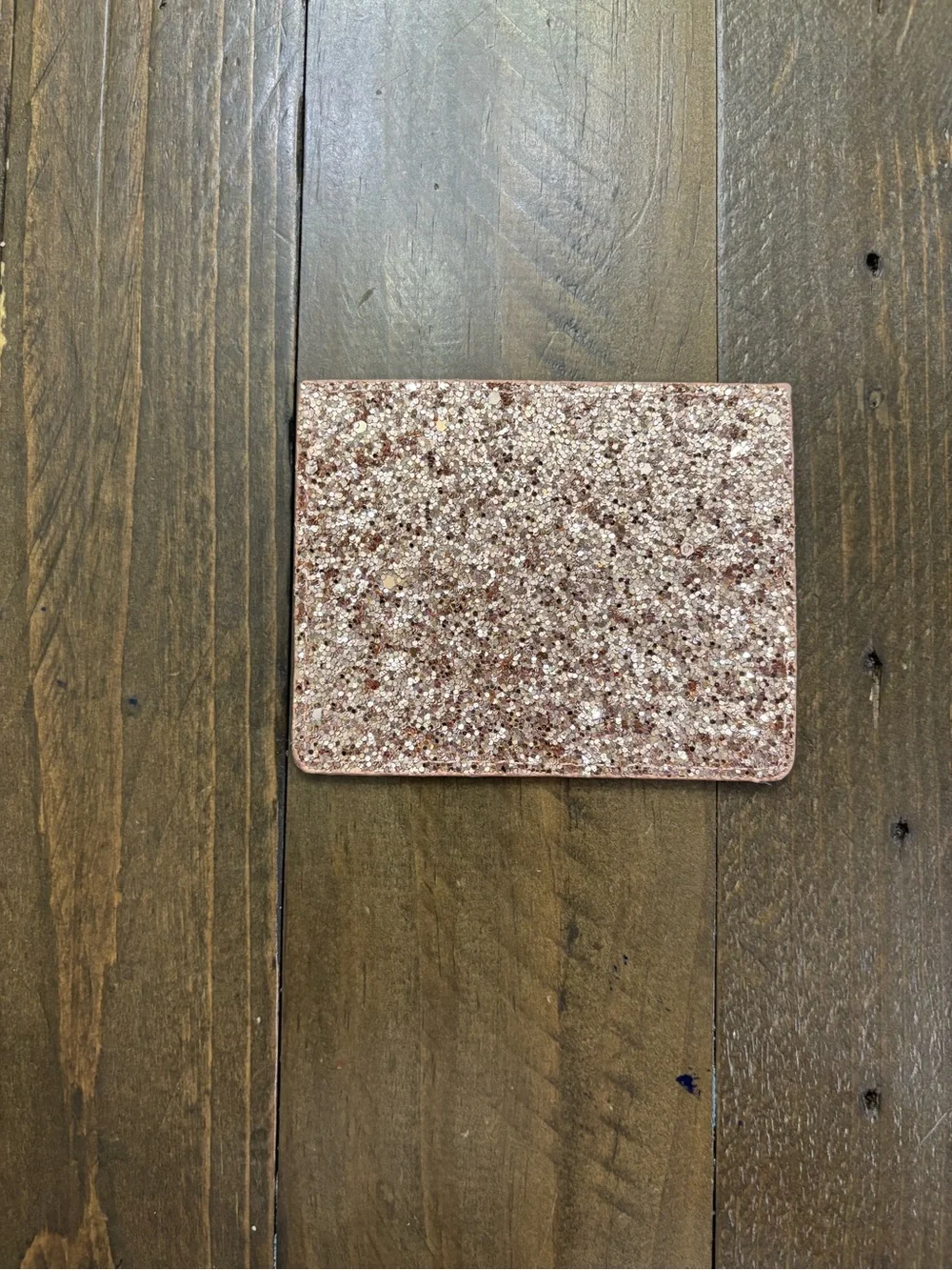 Kate Spade Small Slim Glitter Pink Card Holder